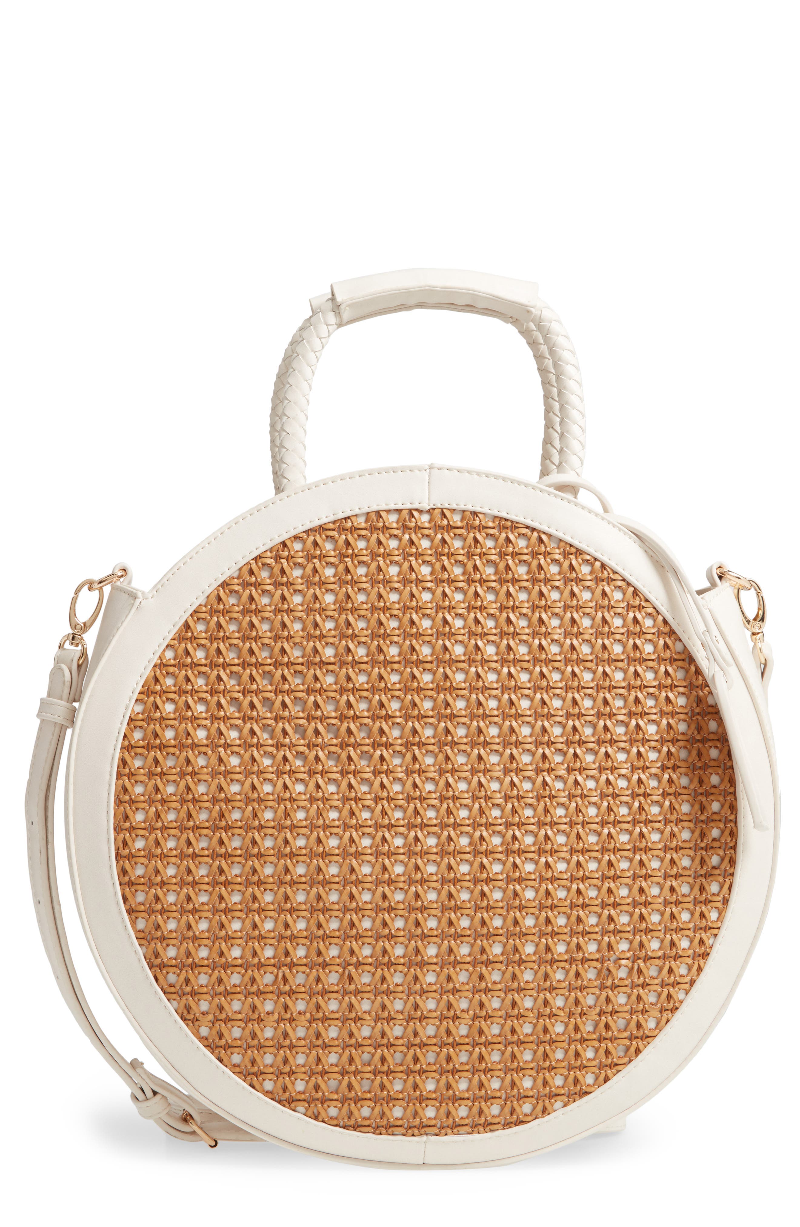 Sole Society Nikole Faux Leather Circle Tote, Main, color, 