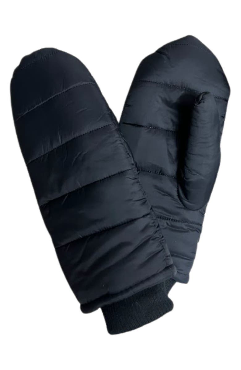 MARCUS ADLER Nylon Puffer Mittens, Main, color, Black