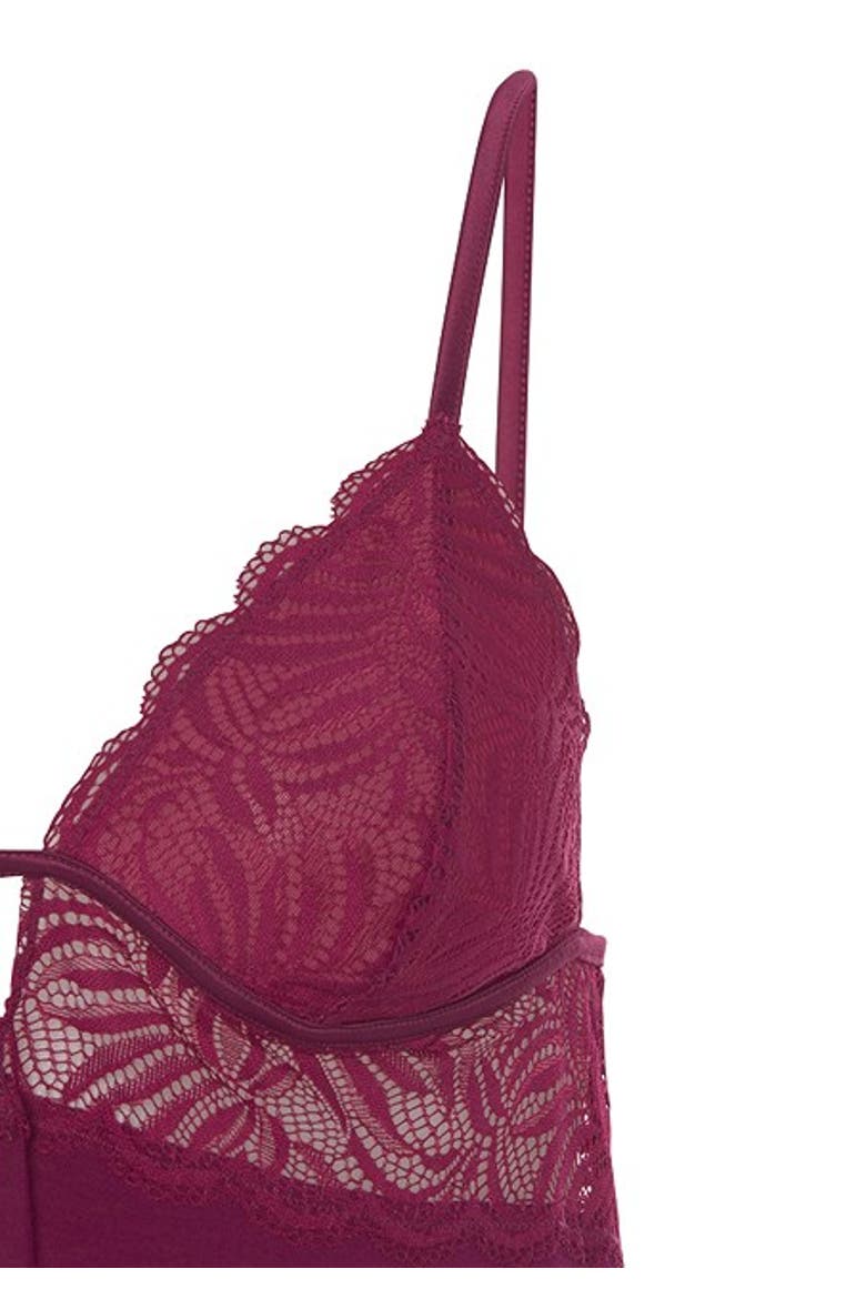 Women's Back Cutout Lace Negligee, Alternate, color, Bordeaux