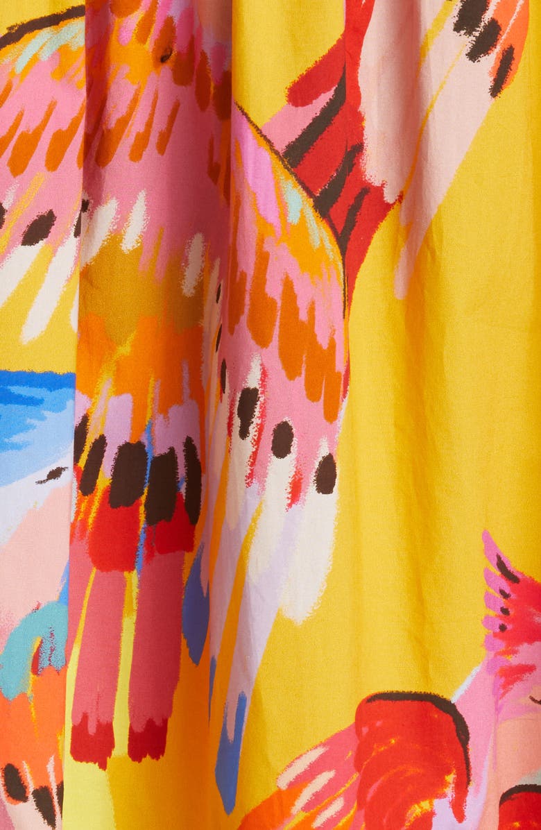 FARM Rio Neon Macaws Puff Sleeve Cotton Maxi Dress, Alternate, color, 