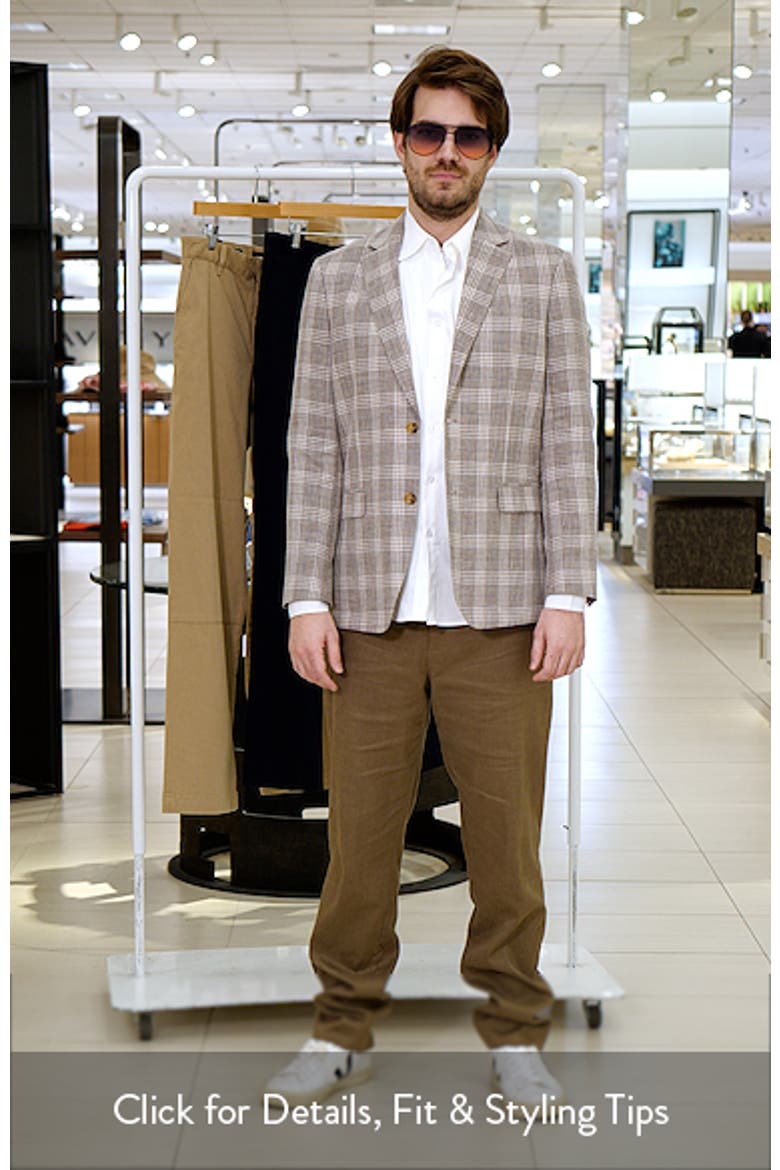 Henrik Trim Fit Plaid Slub Linen & Cotton Blend Sport Coat video