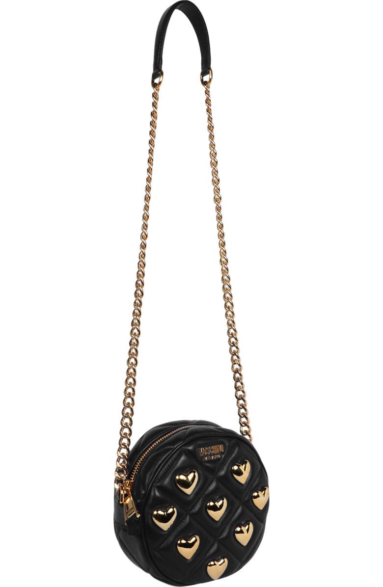 Moschino Quilted Heart Crossbody Bag, Alternate, color,