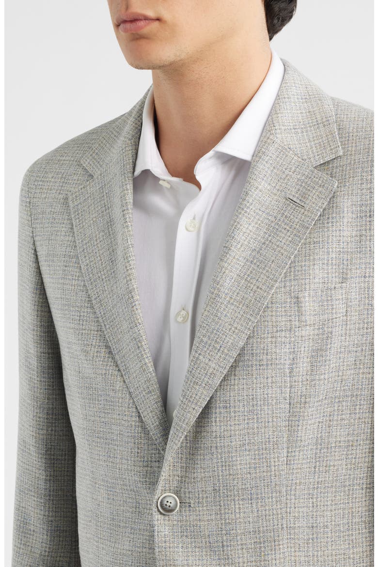 Jeff Regular Fit Grey Mélange Silk & Wool Sport Coat, Alternate, color, SILVER