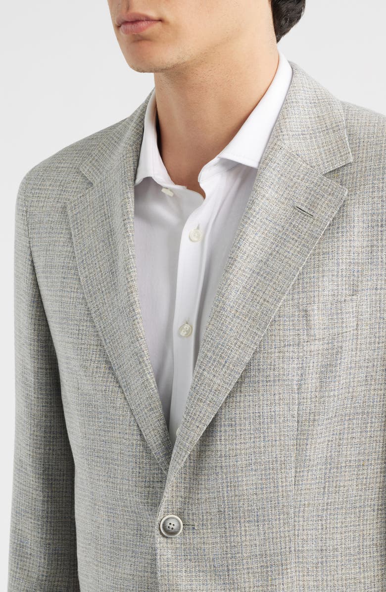 BOSS Jeff Regular Fit Grey Mélange Silk & Wool Sport Coat, Alternate, color, Silver