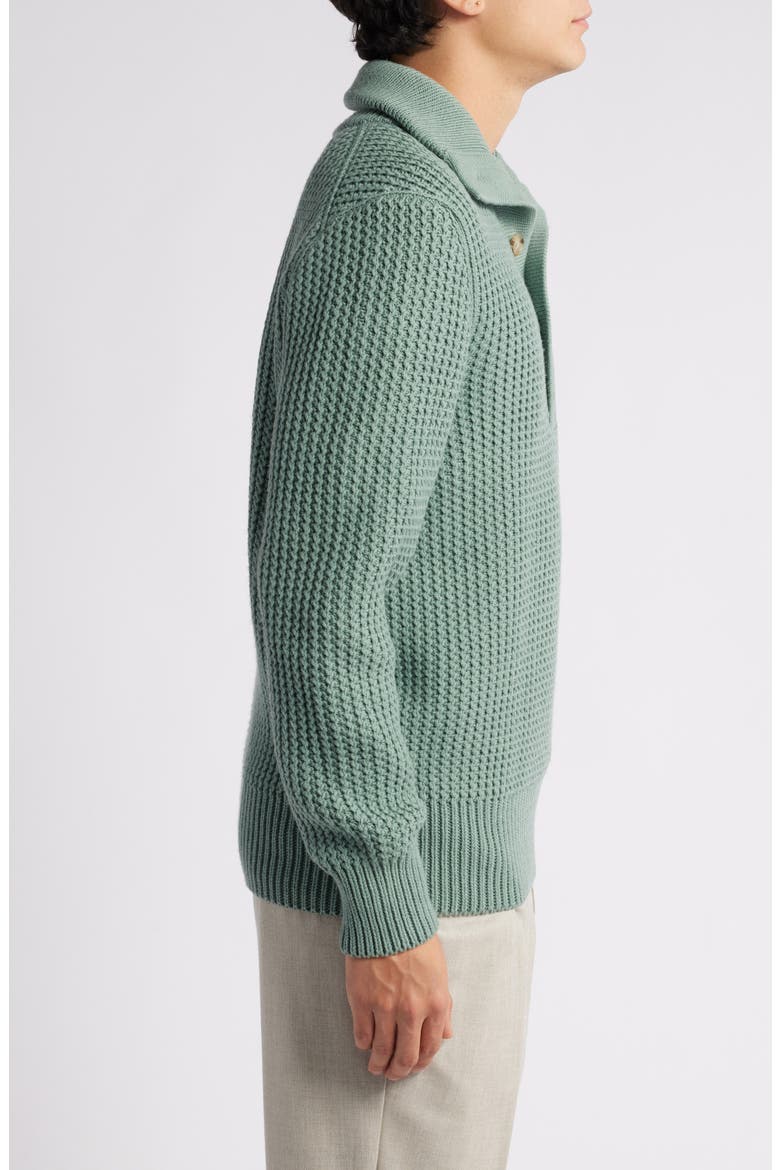 Exmaimo Half Button Virgin Wool Sweater, Alternate, color, LIGHT GREEN