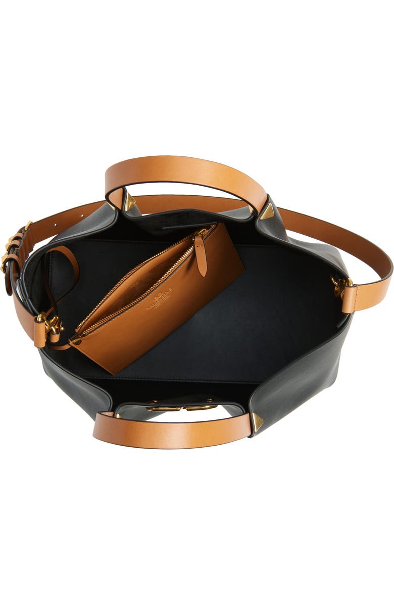 Valentino Garavani Signature VLOGO Tote, Alternate, color, Black/ Camel