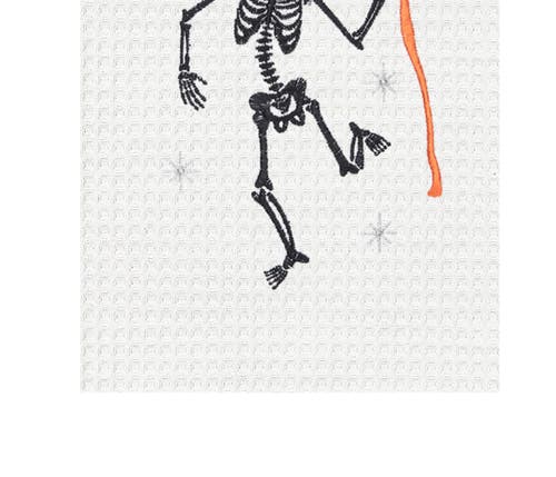 C & F Home C&f Home Dancing Skeleton Witch Halloween Embroidered 100% Cotton Waffle Weave Kitchen Dishtowel In Multi
