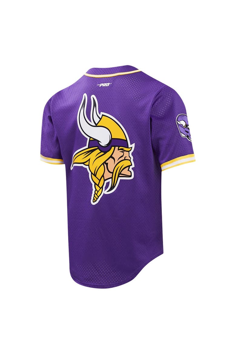 Men's Pro Standard Justin Jefferson Purple Minnesota Vikings Mesh Button-Up Baseball Jersey, Alternate, color, Purple