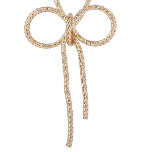 Bcbg Gold Bow Pendant Chain Necklace In Gold