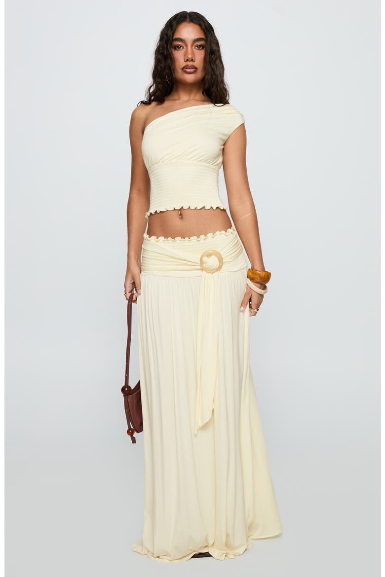 Full Orbit Smocked One-Shoulder Top, Alternate, color, CREAM