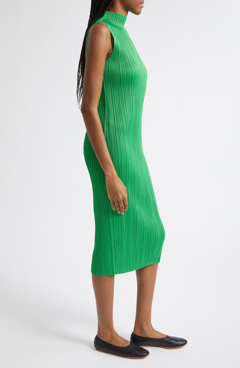 Pleats Please Issey Miyake Monthly Colors April Pleated Midi Dress, Alternate, color, Green