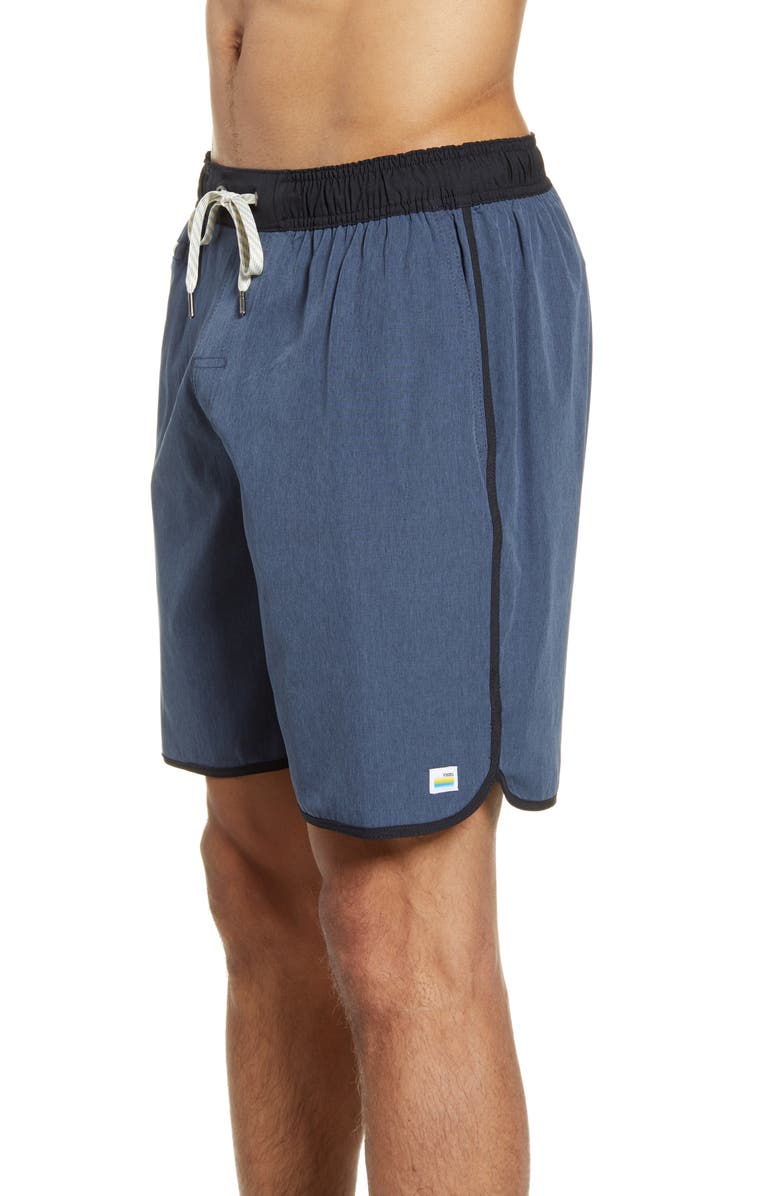 Vuori Banks Shorts, Alternate, color, Azure Linen Texture