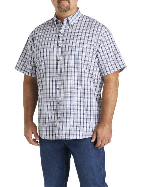 Harbor Bay By Dxl Big & Tall Easy-care Medium Plaid Sport Shirt In Multi