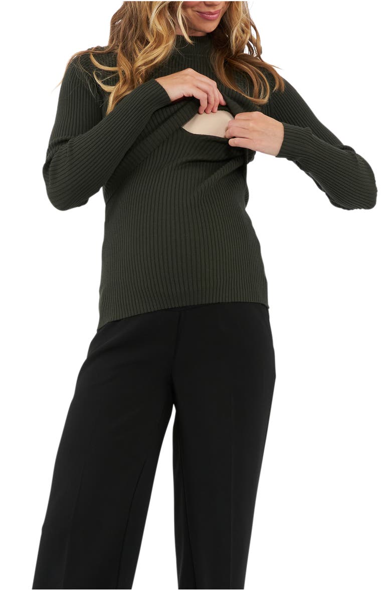 Ripe Maternity Lift Up Nursing Knit Top, Alternate, color, Ivy
