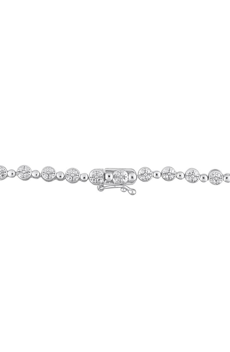 DELMAR Sterling Silver Pavé Diamond Tennis Necklace - 1.0ct., Alternate, color, White