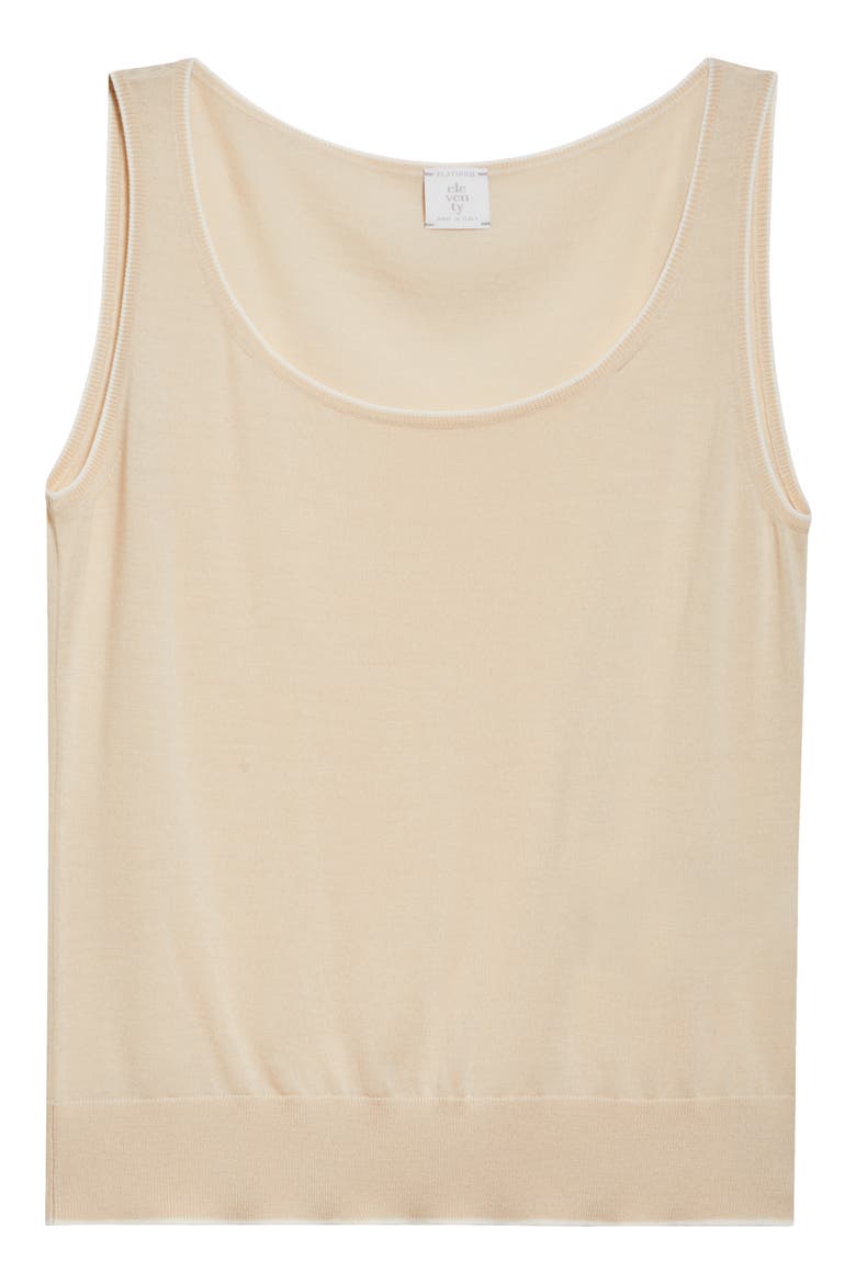 Tipped Merino Wool Sweater Tank, Alternate, color, IVORY