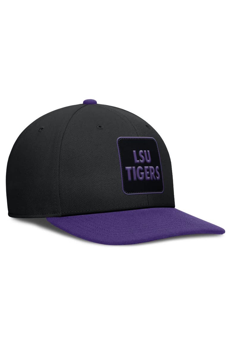 Men's Nike Black/Purple LSU Tigers 2025 Sideline Campus Pro Local Snapback Hat, Alternate, color, Black