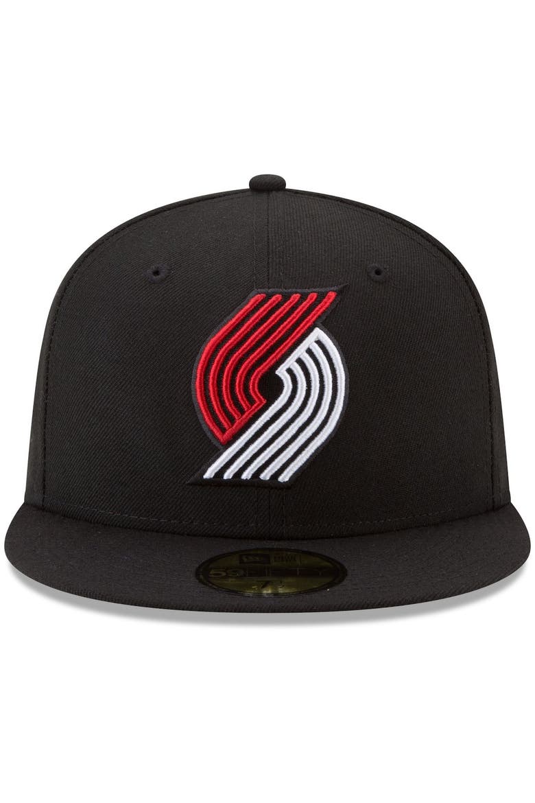 Men's New Era Black Portland Trail Blazers Official Team Color 59FIFTY Fitted Hat, Alternate, color, BLACK