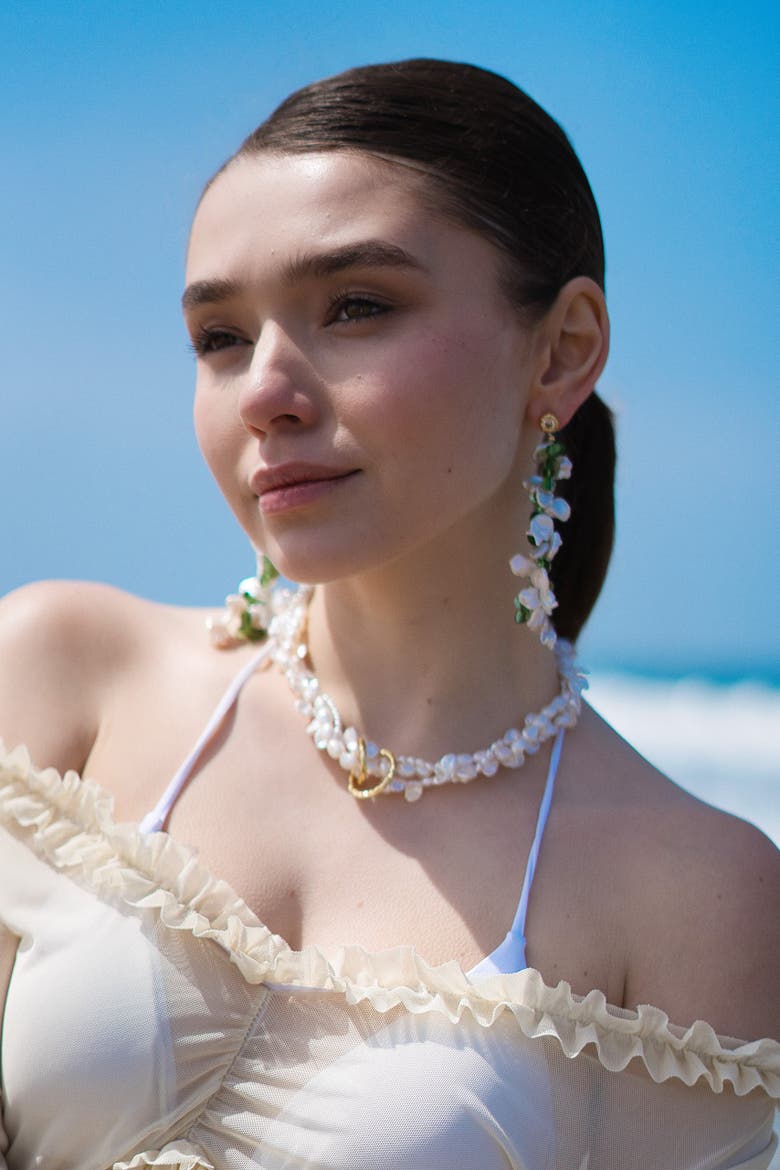 Nina Multi-Strand Baroque Pearl Choker Necklace, Alternate, color, Gold