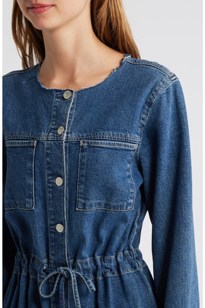 Elysian Long Sleeve Denim Midi Shirtdress, Alternate, color, PEBBLE BLUE
