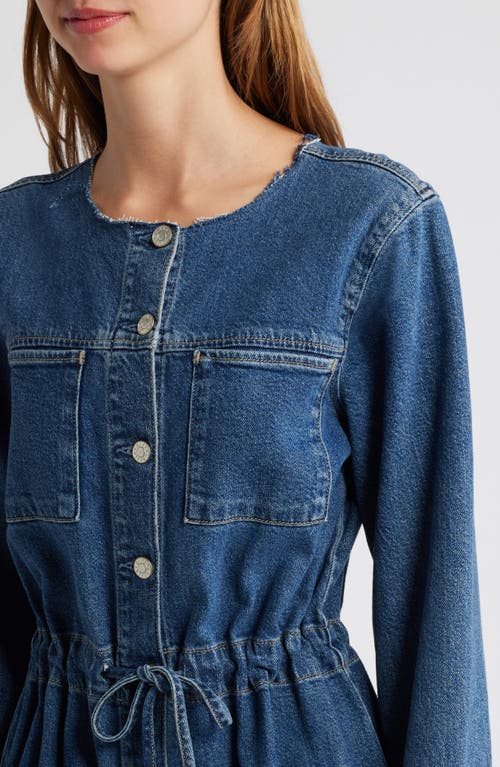 Rails Elysian Long Sleeve Denim Midi Shirtdress In Pebble Blue