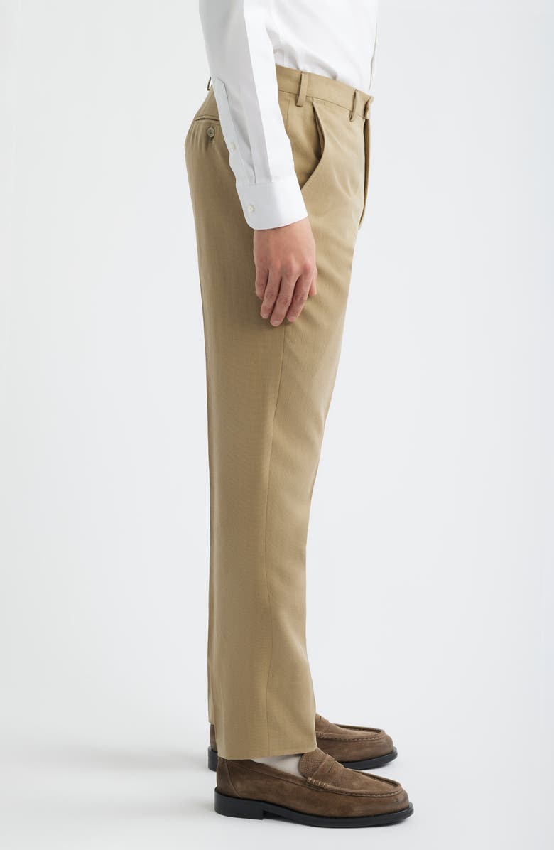 Emporio Armani Tan Flat Front Suit Pants, Alternate, color, Tan