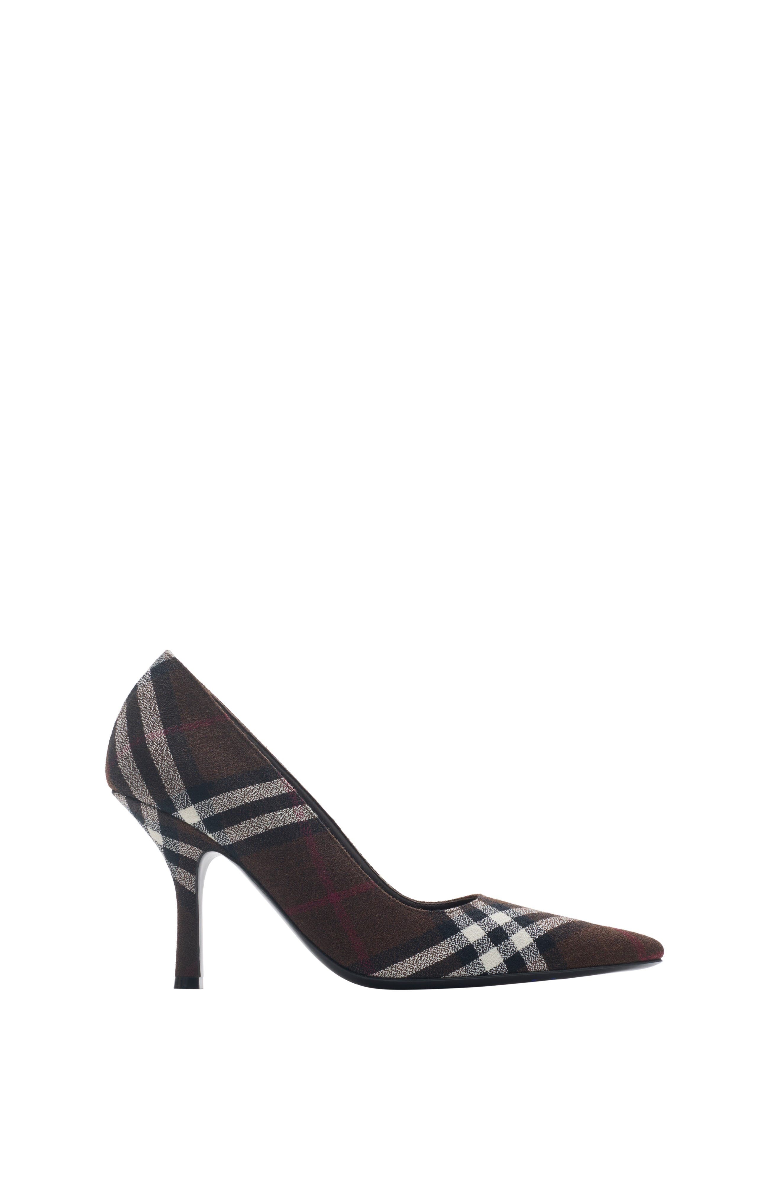 Burberry Check Dame Pumps, Main, color, Mahogany Brown