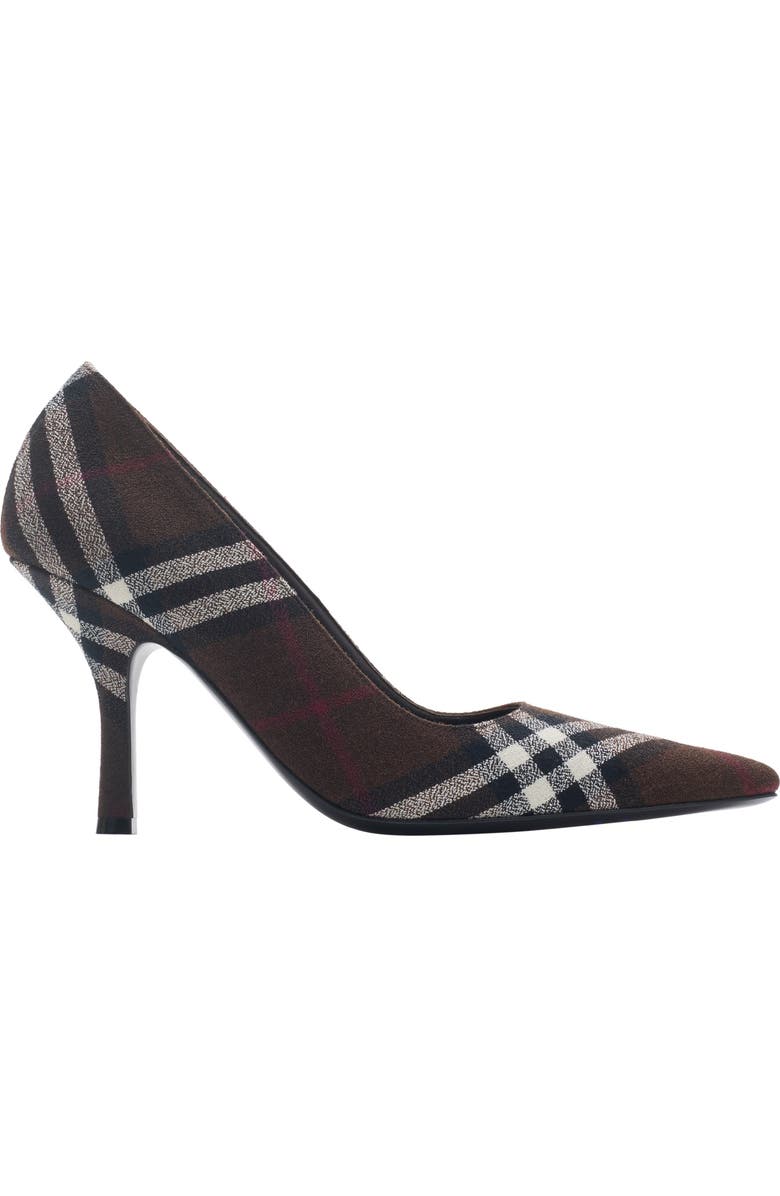 Burberry Check Dame Pumps, Main, color, Mahogany Brown