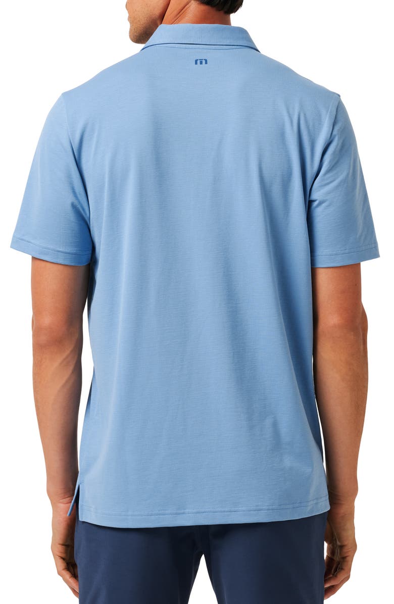 TravisMathew Red Sunbeam Chest Stripe Polo, Alternate, color, Pacific Coast