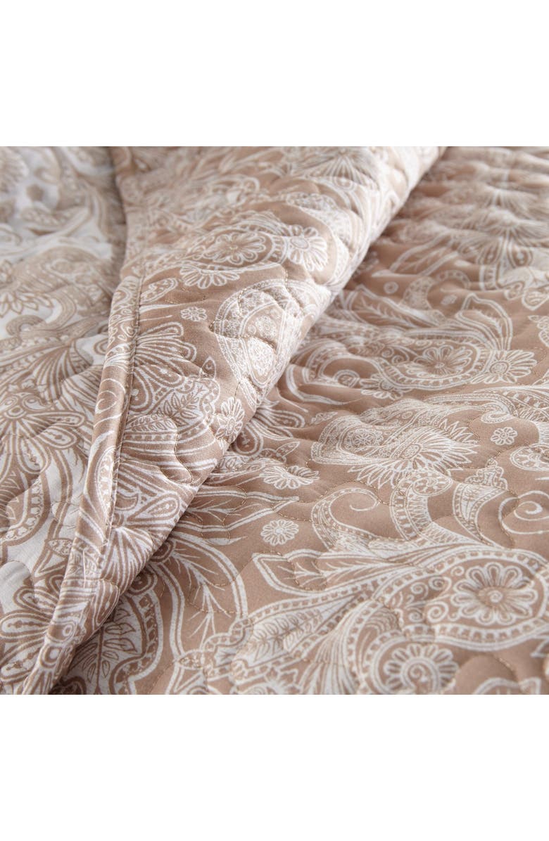 SOUTHSHORE FINE LINENS Perfect Paisley Collection - Luxury Premium Oversized Reversible Quilt Set, Alternate, color, Taupe