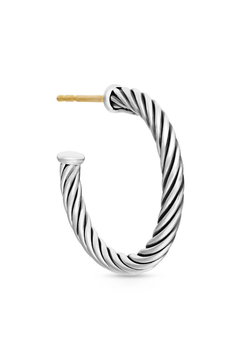 Cable Hoop Earrings, Alternate, color, SILVER