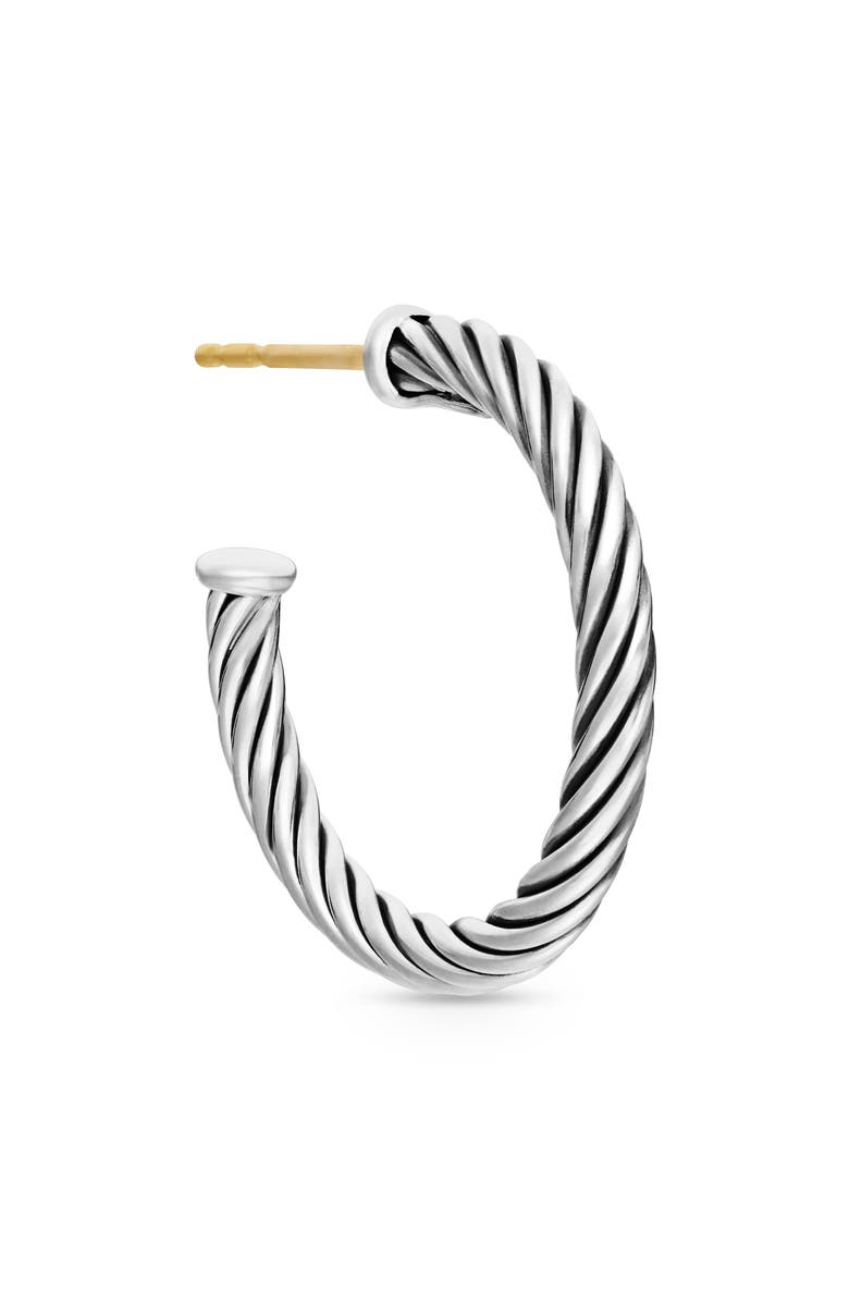 David Yurman Cable Hoop Earrings, Alternate, color, Silver