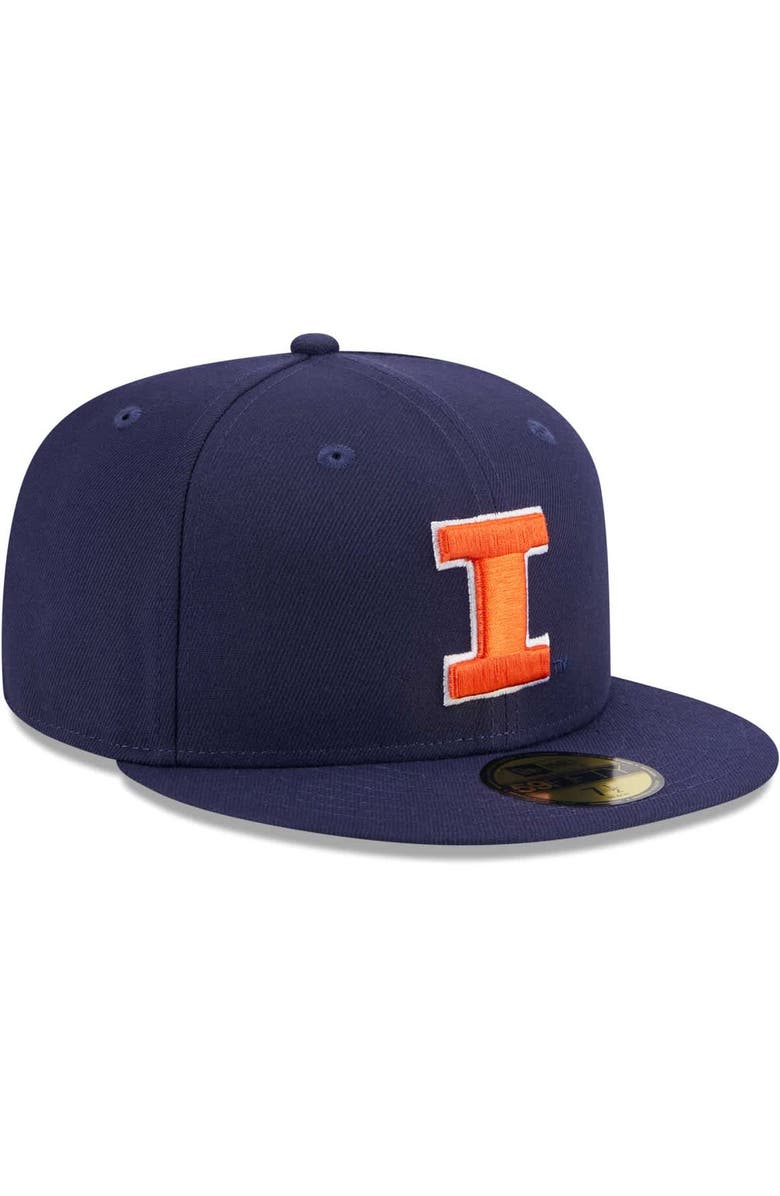 New Era Men's New Era Navy Illinois Fighting Illini 59FIFTY Fitted Hat, Alternate, color, 