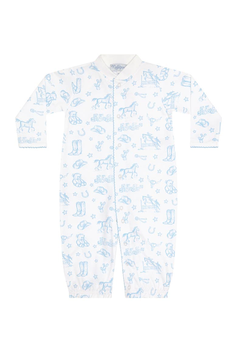 Nellapima Blue Lone Star Toile Converter Gown - Baby, Alternate, color, 