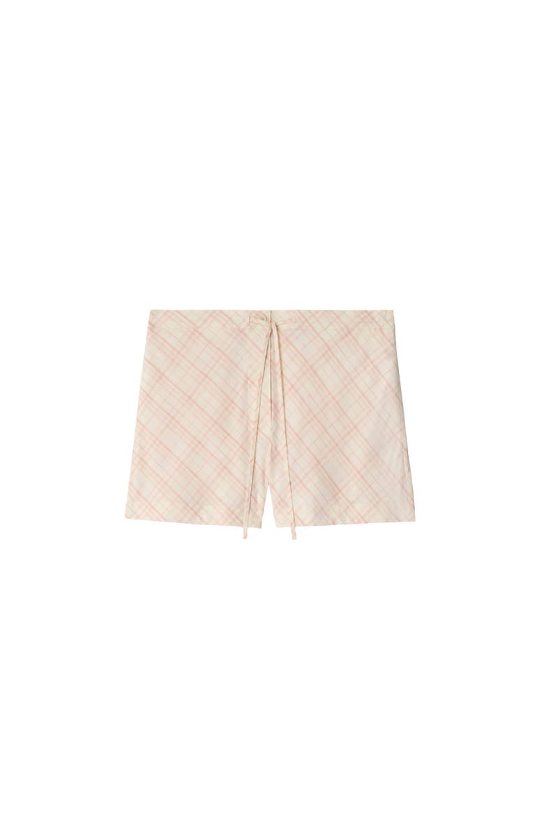 Burberry Check Cotton Pyjama Shorts, Alternate, color, Dusky Rose