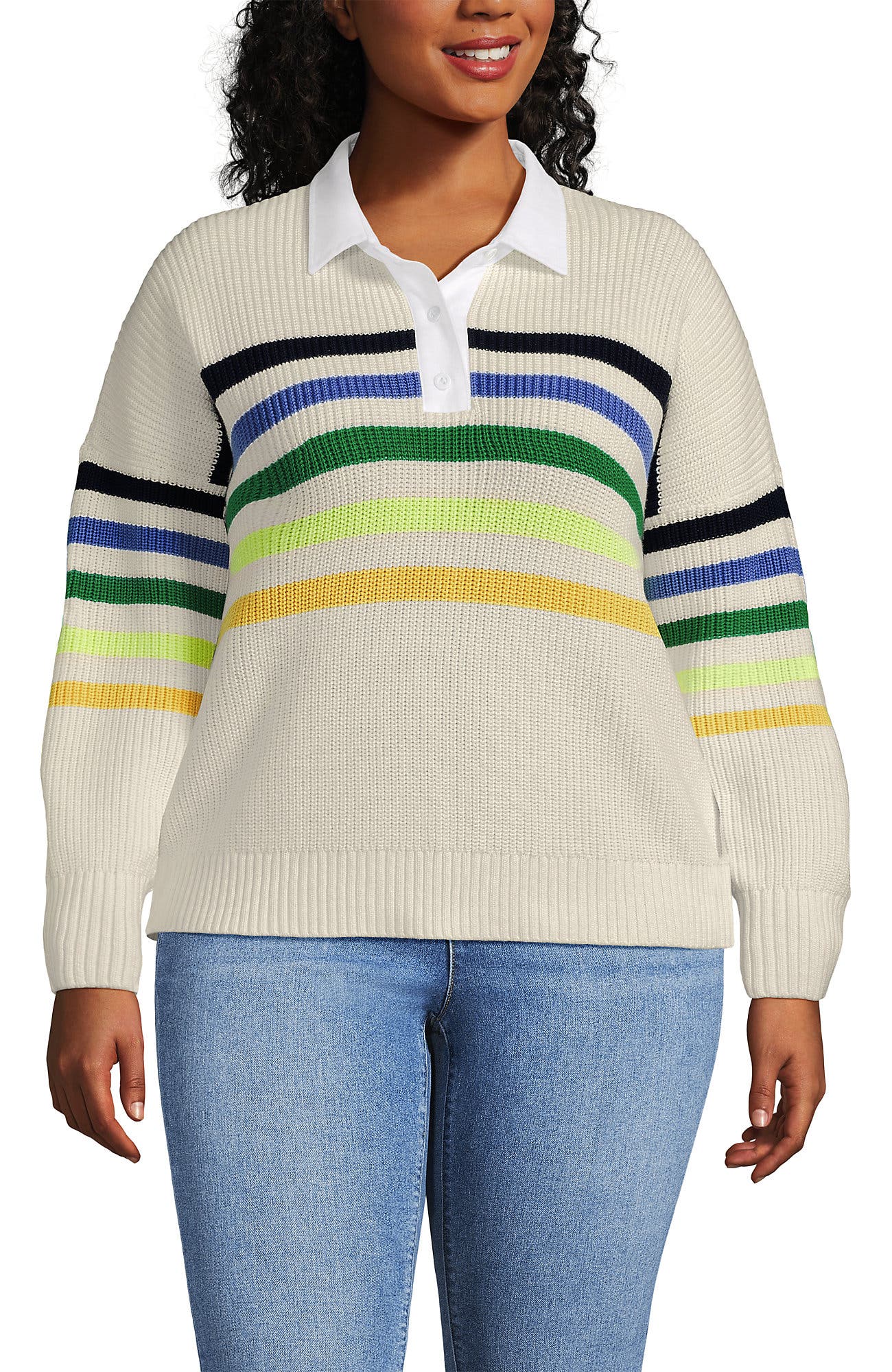 Ivory/Multi Gem Placed Stripe