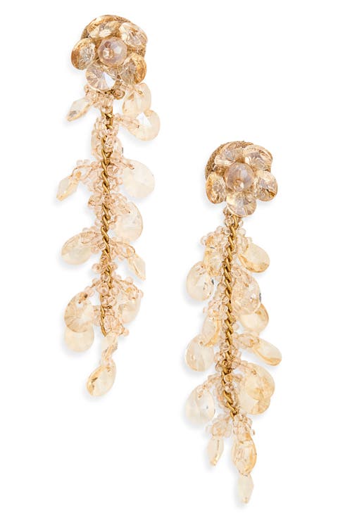 Felice Beaded Flower Drop Earrings