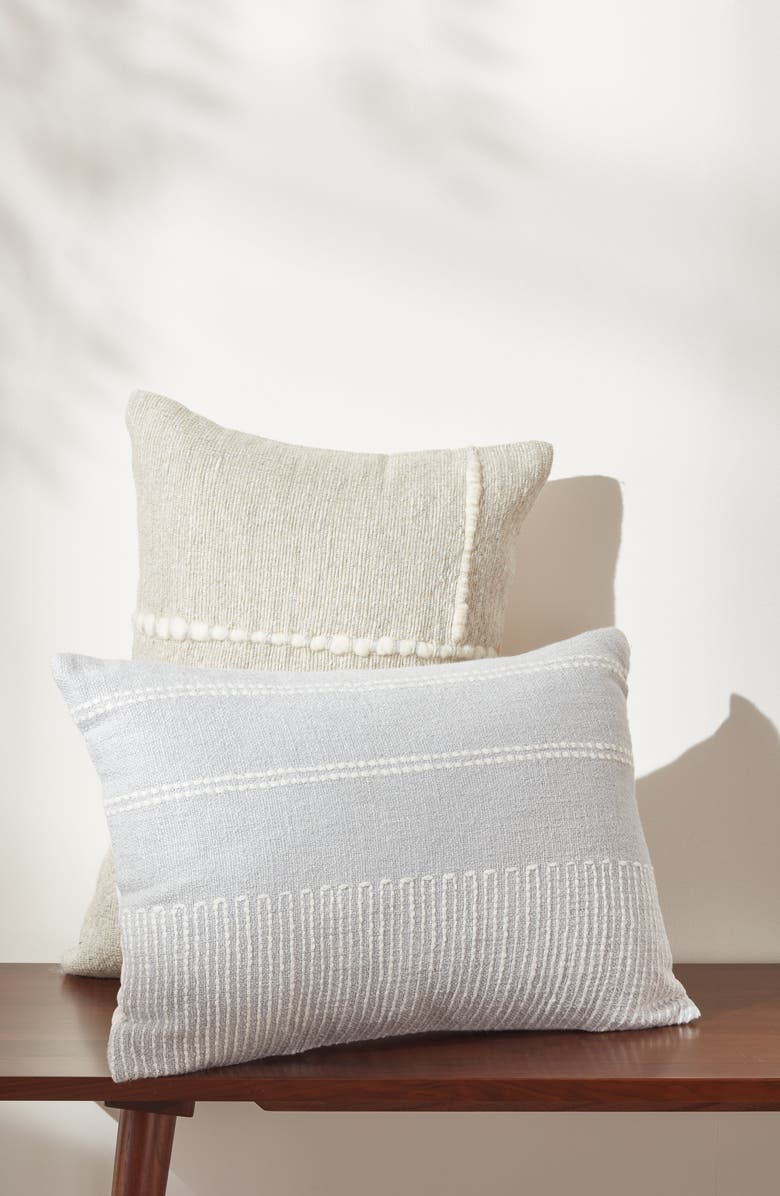 Nordstrom Textured Cotton & Linen Blend Accent Pillow, Alternate, color, Grey Vapor