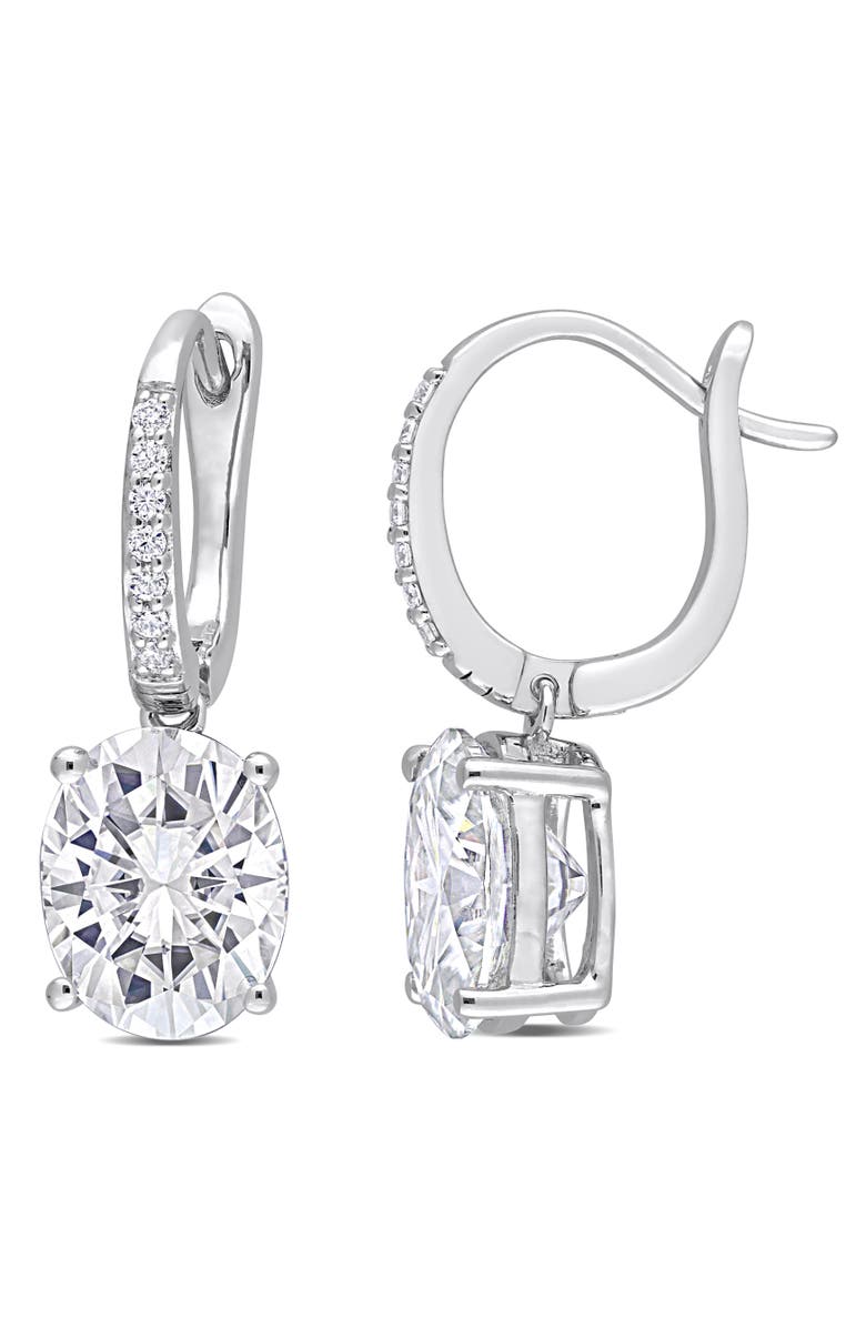 Julianna B. Moissanite Oval Drop Earrings, Main, color, Sterling Silver