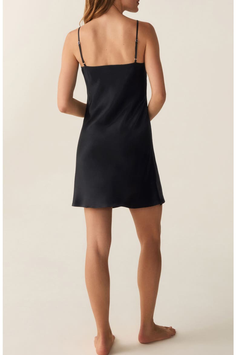 Bijou Silk Slip Nightgown, Alternate, color, BLACK