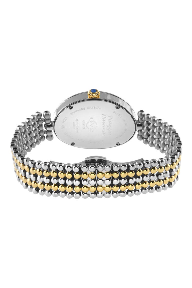 PIazza Navona Diamond Dial Bracelet Watch, 29mm x 38mm, Alternate, color, SILVER/ YELLOW GOLD