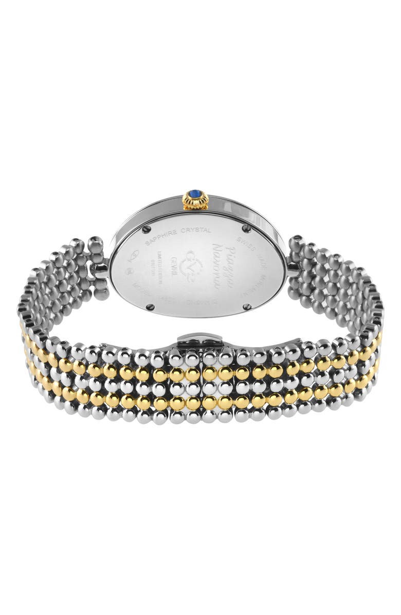 GV2 PIazza Navona Diamond Dial Bracelet Watch, 29mm x 38mm, Alternate, color, Silver/ Yellow Gold