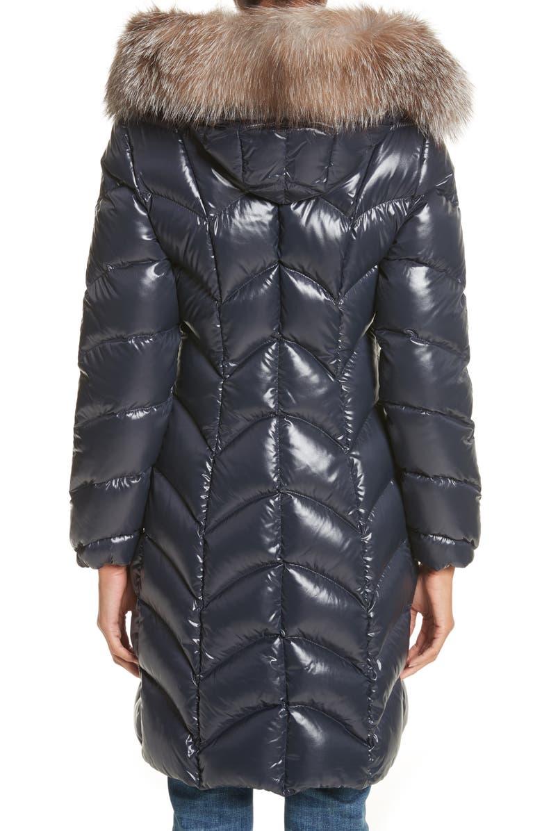 Moncler Albizia Down Puffer Coat with Genuine Fox Fur Trim, Alternate, color,