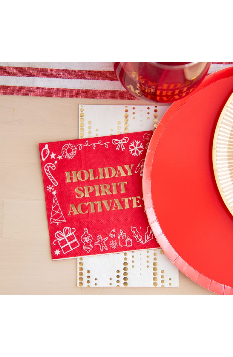 Jollity & Co. "Holiday Spirit Activate" Christmas Cocktail Napkins, Alternate, color, Assorted Pre-Pack