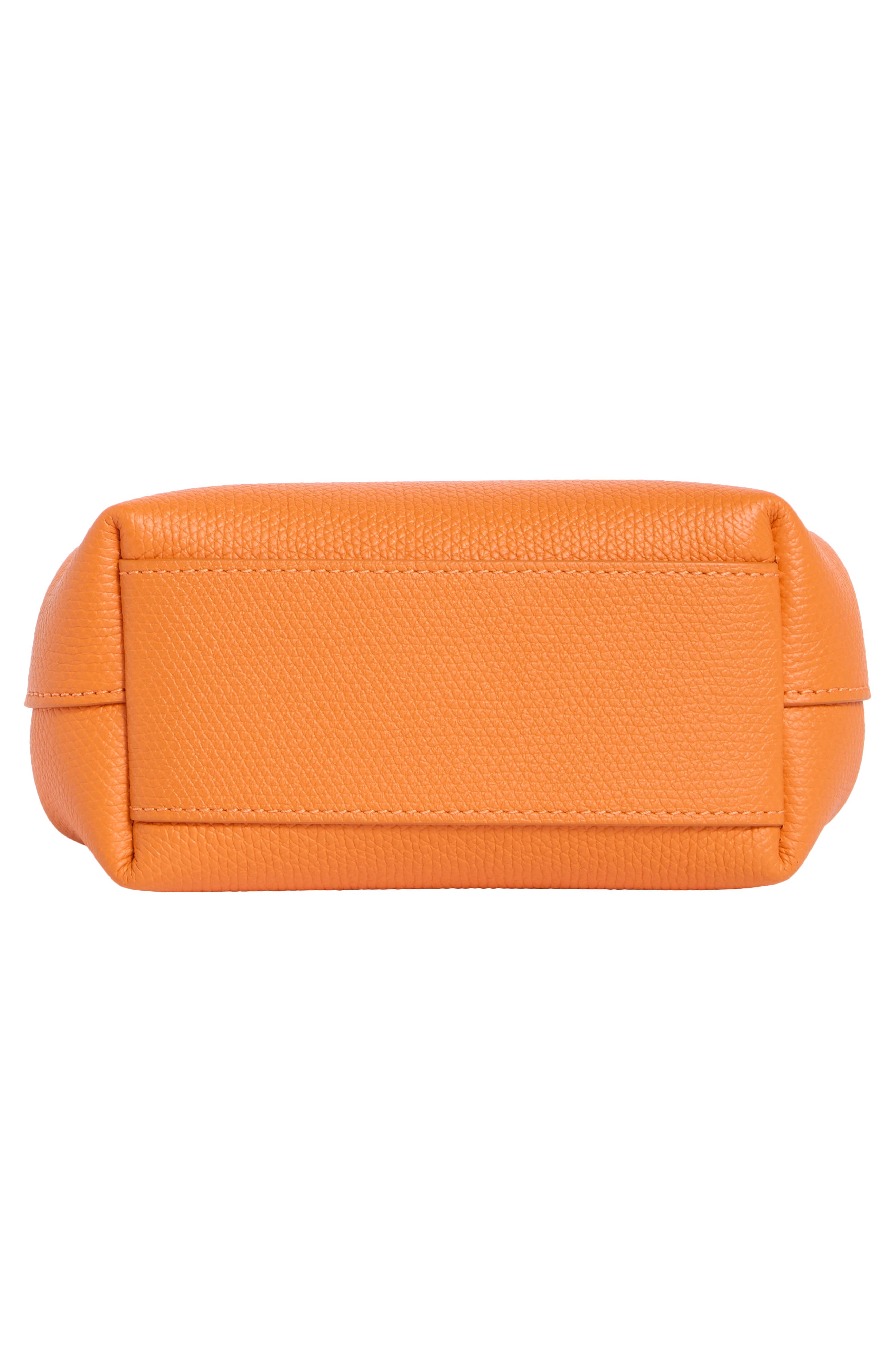 Extra Small Roseau Leather Crossbody Bag, Alternate, color, ORANGE