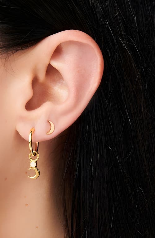 Little Sky Stone Crescent Moon Opal Earrings In Gold/white