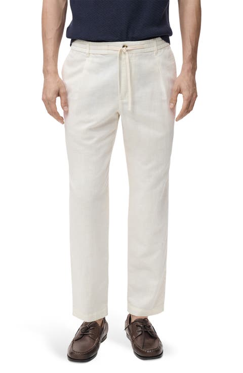 【MODERNIF】Randy linen belte slacks Silver Birch Capitola Linen Carry-On Ford Standard Pant