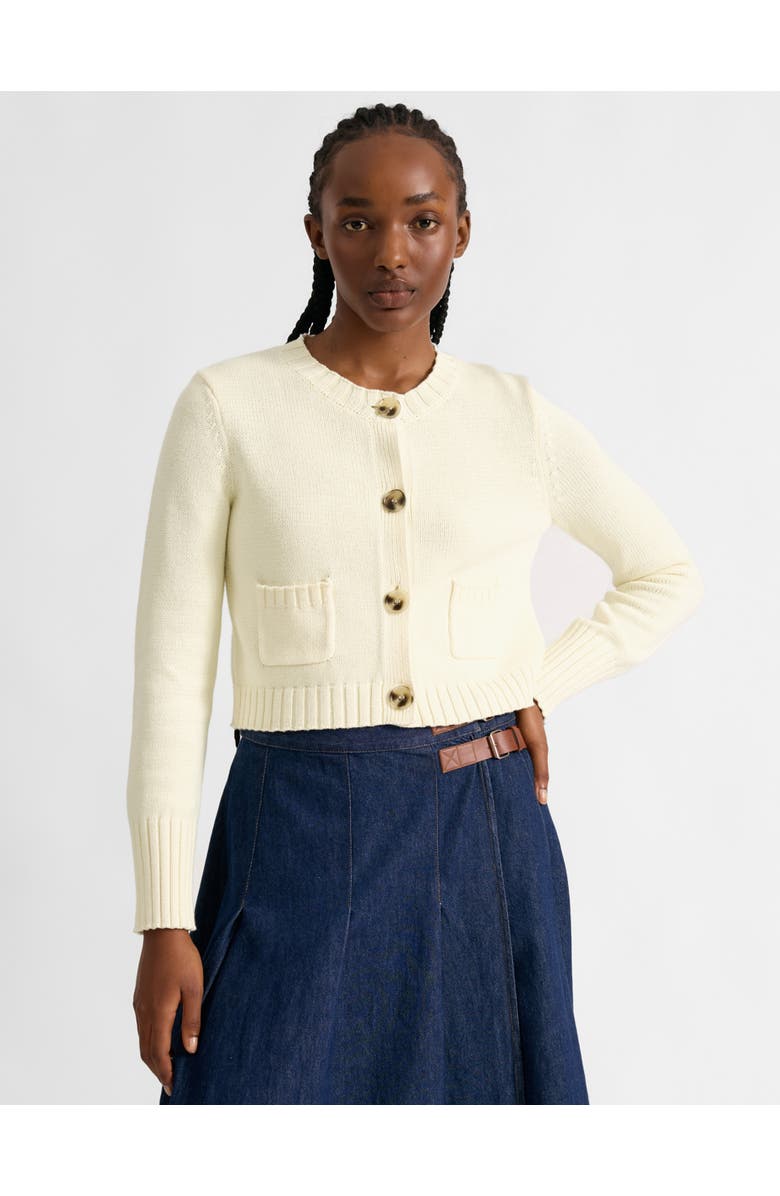 Albaray Cotton Cropped Cardigan, Main, color, Cream