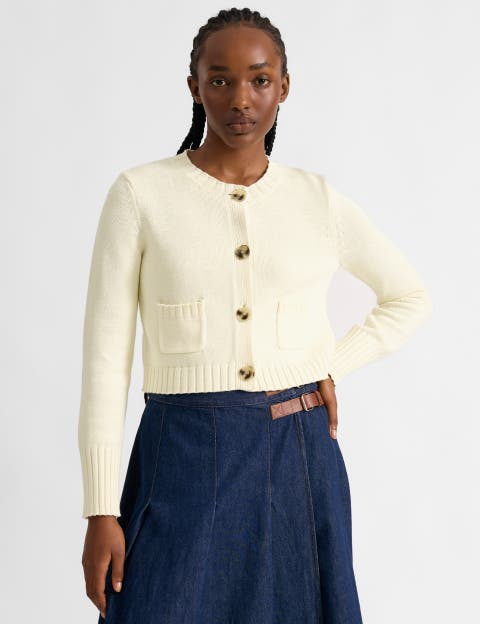 Cotton Cropped Cardigan