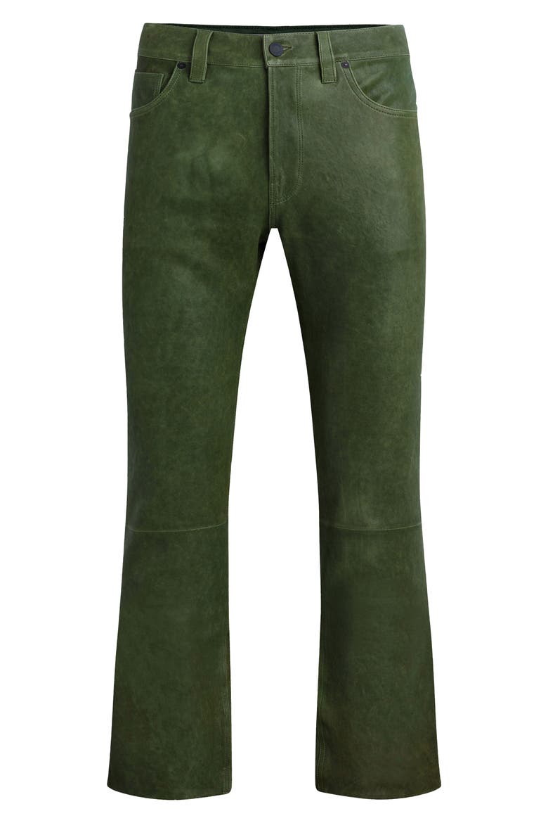 Walker Kick Flare Leather Jeans, Alternate, color, DISTRESS PINE